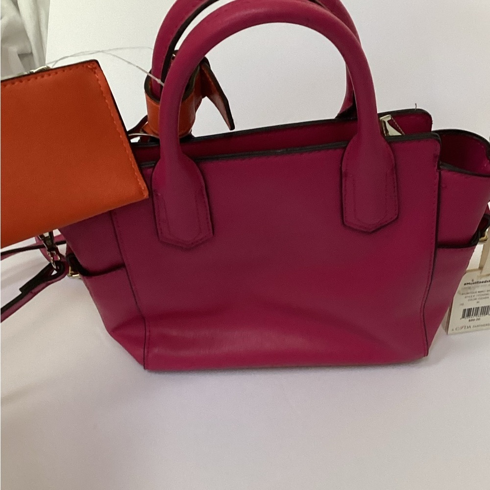 NWT REED special edition small Satchel/ crossbody. Vegan,  Fuschia and orange. - Picture 4 of 13
